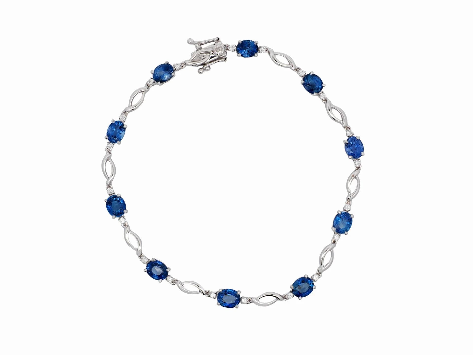 《豐原天一》主石0.55CT天然藍寶手鍊 藍寶10粒共5.53ct 18K750鏈長17CM I-141112-3R